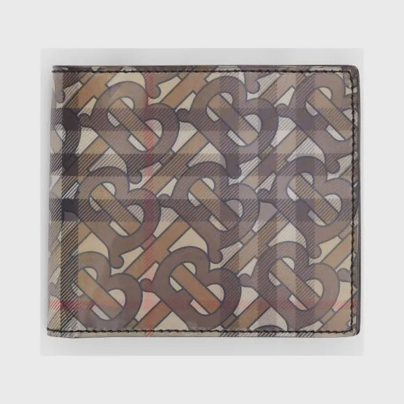 博百利/Burberry 男士 立体印花双折钱夹（国际版） (典藏米色) 80181601