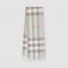 博百利/Burberry 女士 格纹羊绒围巾 (浅灰色)  80184571