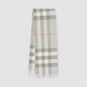 博百利/Burberry 女士 格纹羊绒围巾 (浅灰色)  80184571