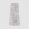 博百利/Burberry 女士 轻盈格纹丝毛混纺围巾 (浅灰色)  80184731