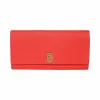 博百利/Burberry 专属标识图案粒纹皮革长款钱夹 (亮红色) - 女士  80189401