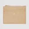 博百利/Burberry 专属标识图案粒纹皮革拉链卡片夹 (典藏米色) - 女士  80189561