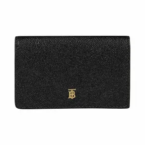 博百利/Burberry 小号粒纹皮革折叠钱夹 (黑色) - 女士  80189591