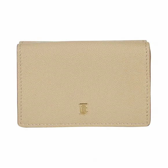 博百利/Burberry 小号粒纹皮革折叠钱夹 (典藏米色) - 女士  80189611