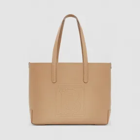博百利/Burberry 女士 压花专属标识图案皮革托特包 (驼色) 80196271
