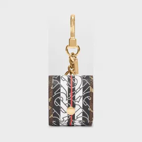 博百利/Burberry 女士 专属标识条纹环保帆布 AirPods 保护套 (马鞍棕)  80206911