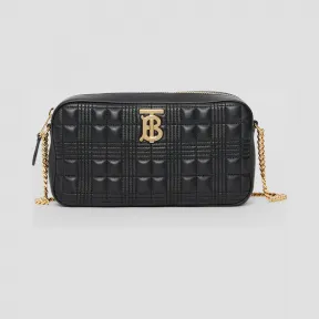 博百利/Burberry 女士 绗缝羔羊皮相机包 (黑色) 80207131