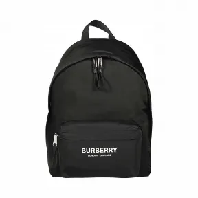 博百利/Burberry 徽标印花 ECONYL® 双肩包 (黑色)  80210841