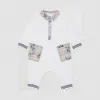 博百利/Burberry 童装 星辰印花格纹装饰棉质连身衣 (白色) 80214041