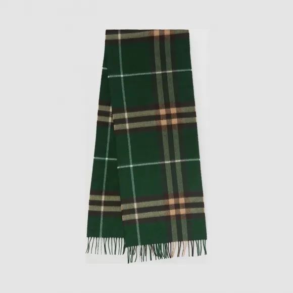 博百利/Burberry 女士 经典格纹羊绒围巾 (深松柏绿)  80216941