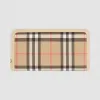 博百利/Burberry Vintage 格纹环保帆布拼皮革钱夹  P80217291