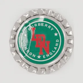 博百利/Burberry 男士 镀钯金瓶盖胸针 (钯金色)  80220301