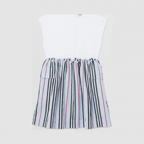 博百利/Burberry 标志性条纹棉质连衣裙 (浅蓝色)  80223131