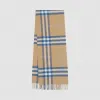 博百利/Burberry 经典格纹羊绒围巾 (典藏米色 / 墨蓝色)  80226761