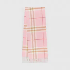 博百利/Burberry 经典格纹羊绒围巾 (糖果粉红)  80226781
