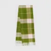 博百利/Burberry 女士 经典格纹羊绒围巾 (雪松绿)  80226791