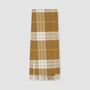 博百利/Burberry 经典格纹羊绒围巾 (深橄榄色)  80226811