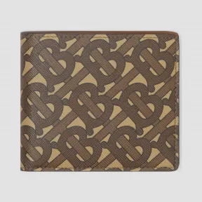 博百利/Burberry 专属标识印花环保帆布双折钱夹（国际版） (马勒棕) - 男士  80228911