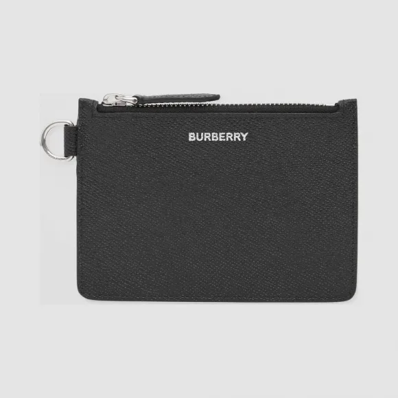 博百利/Burberry 粒纹皮革拉链零钱夹  P80229191