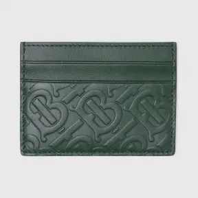 博百利/Burberry 专属标识皮革卡片夹 (深松柏绿) - 男士  80229371