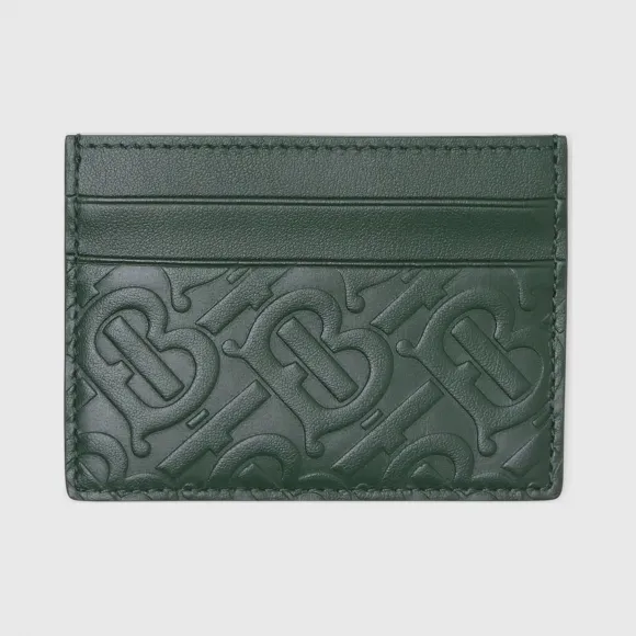 博百利/Burberry 专属标识皮革卡片夹 (深松柏绿) - 男士  80229371