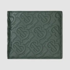 博百利/Burberry 专属标识皮革双折钱夹（国际版） (深松柏绿) - 男士  80229381