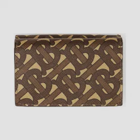 博百利/Burberry 小号专属标识印花环保帆布折叠式钱夹 (马勒棕) - 男士  80229451