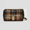 博百利/Burberry Lola - 小号粗花呢拼羔羊皮萝纳包 (黑色) - 女士  80229761