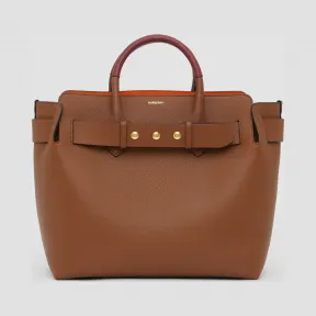 博百利/Burberry The Belt - 中号皮革三粒铆钉装饰贝尔特包 (棕褐色) - 女士  80230001