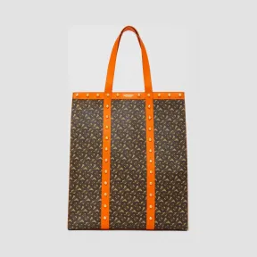 博百利/Burberry 专属标识印花环保帆布竖版托特包 (亮橘色)  80230131