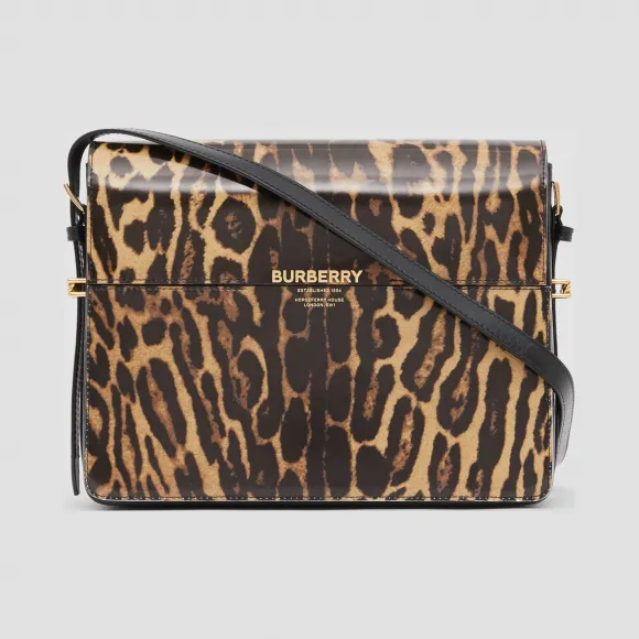 博百利/Burberry Grace - 大号豹纹皮革格雷丝包 (深芥末色) - 女士  80231141