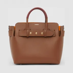 博百利/Burberry The Belt - 小号三粒铆钉装饰皮革贝尔特包 (棕褐色) - 女士  80232551