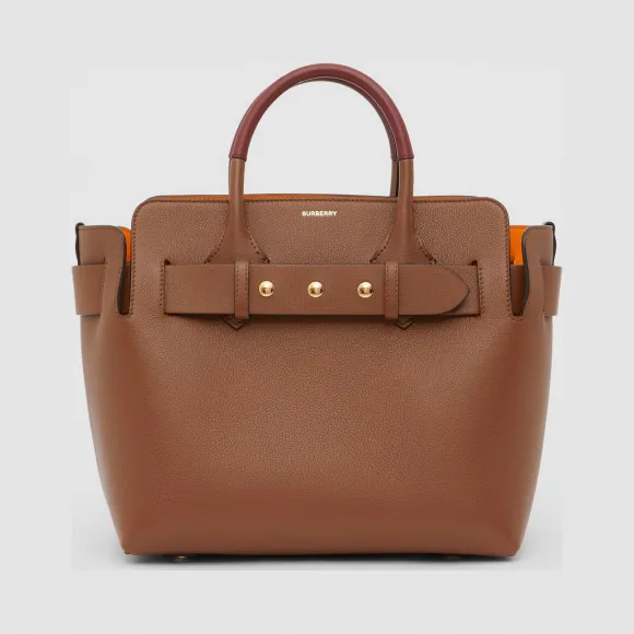 博百利/Burberry The Belt - 小号三粒铆钉装饰皮革贝尔特包 (棕褐色) - 女士  80232551