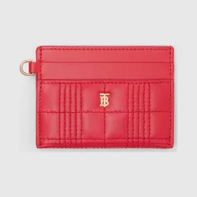 博百利/Burberry 专属标识图案绗缝羔羊皮卡片夹 (亮红色) - 女士  80233471