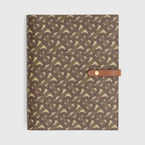 博百利/Burberry 专属标识印花环保帆布笔记本保护套 (马勒棕)  80234101