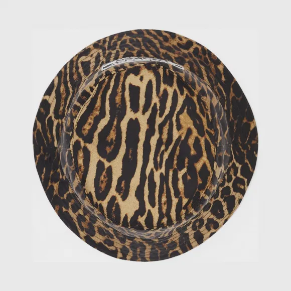 博百利/Burberry 双面两用徽标嵌花豹纹渔夫帽 (豹纹)  80238691