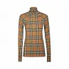 博百利/Burberry Vintage 格纹弹力平织高领上衣 (典藏米色) - 女士  80245721