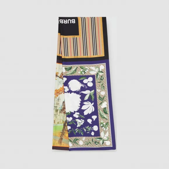 博百利/Burberry 蒙太奇印花丝巾 (典藏米色)  80246731