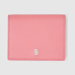 博百利/Burberry 粒纹皮革卡片夹（含可拆式背带） (棉花糖色 / 钯金色) - 女士  80249611