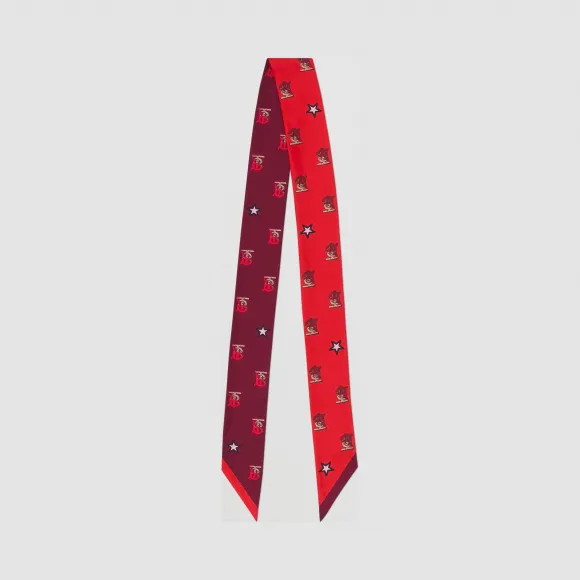 博百利/Burberry 专属标识图案丝巾 (亮红色)  80250971