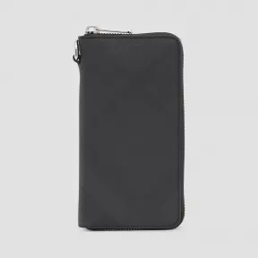 博百利/Burberry London 格纹拼皮革手机钱夹 (深炭灰) - 男士  80251121