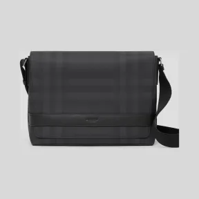 博百利/Burberry 男士 London 格纹拼皮革信使包  80251581