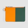 博百利/Burberry 拼色皮革拉链零钱夹 (橙色 / 绿色) - 男士  80251961