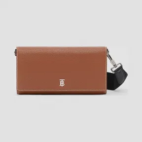 博百利/Burberry 粒纹皮革钱夹（含可拆式背带） (棕褐色)  80255321