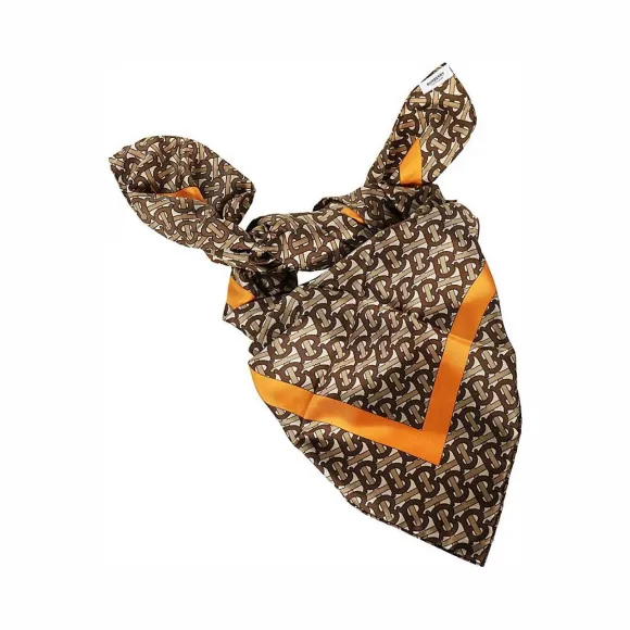 博百利/Burberry 专属标识印花丝质方巾 (亮橘色)  80255601