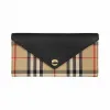 博百利/Burberry Vintage 格纹拼皮革长款钱夹 (黑色) - 女士  80261081
