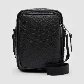 博百利/Burberry 专属标识皮革斜背包 (黑色) - 男士  80262901