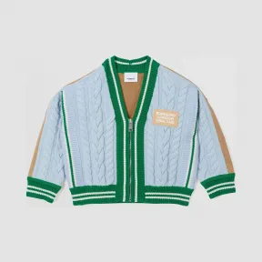 博百利/Burberry 徽标嵌花扭绳花纹羊毛开衫  P80264511