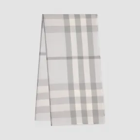 博百利/Burberry 轻盈格纹羊绒围巾 (白色 / 浅灰色)  80264531