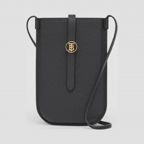 博百利/Burberry 粒纹皮革手机保护套（含背带） (黑色)  80265831